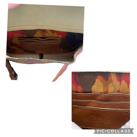 Patricia Nash Avellino Leather Camo Crossbody Bag - Classic Sleek Go-Any Where - Picture 5 of 16